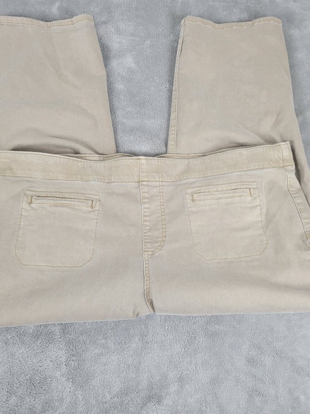 Westbound Womens 18W Capri Pants Tan Pull On Denim Elastic Waist Stretch CAP16E